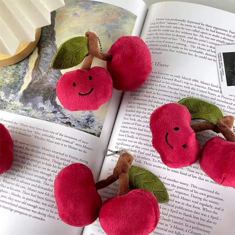 Cherries plush keychains