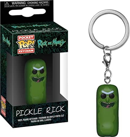Pickle rick keychain