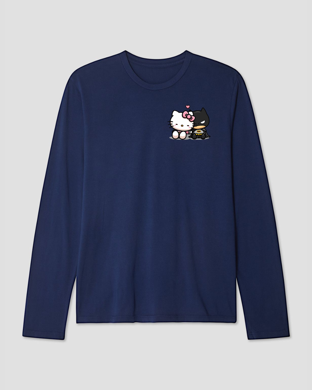 Batman and Hello kitty Long Sleeve Cotton T-shirt