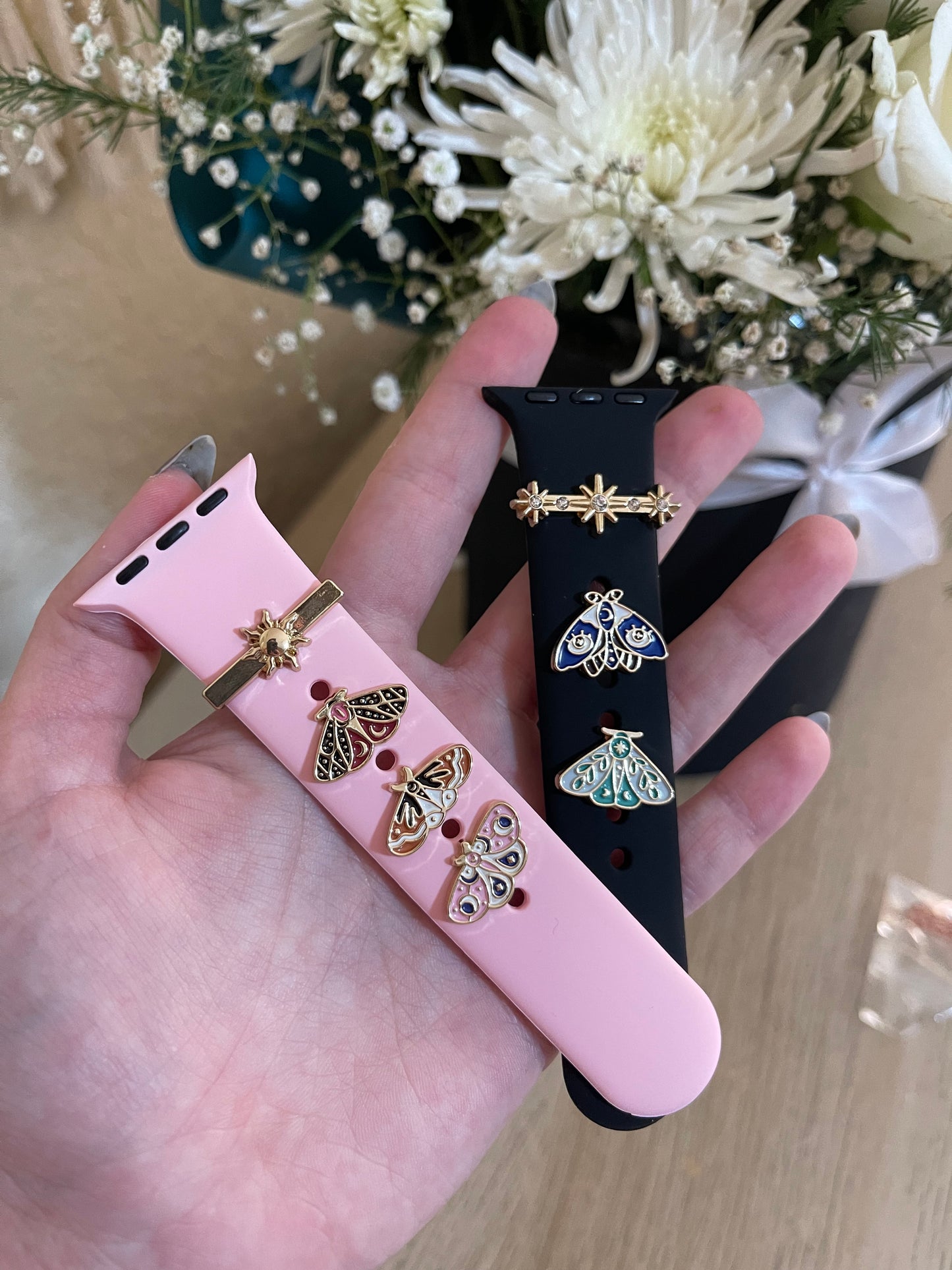 Butterfly watch band charm