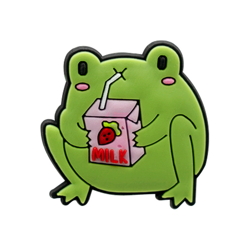 Frog Drinking Strawberry Milk charm