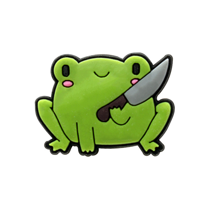 Frog Holding Knife charm