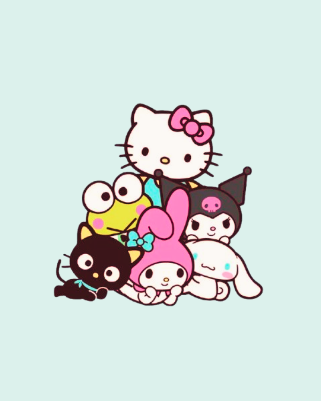 Hello kitty , Kuromi and their friends