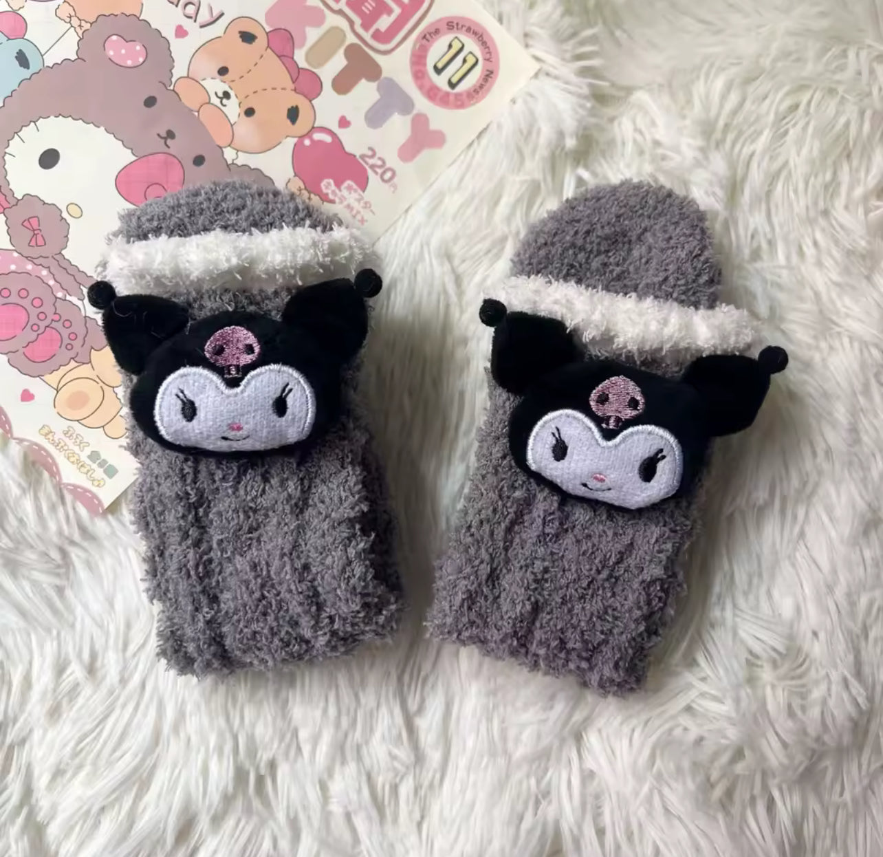 Hello kitty fuzzy socks