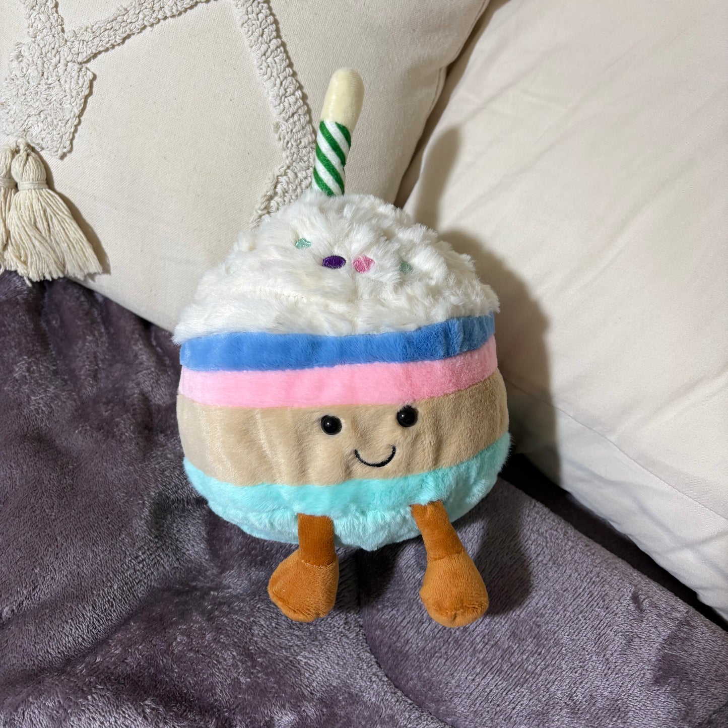 birthday cake plush toy - 25 cm
