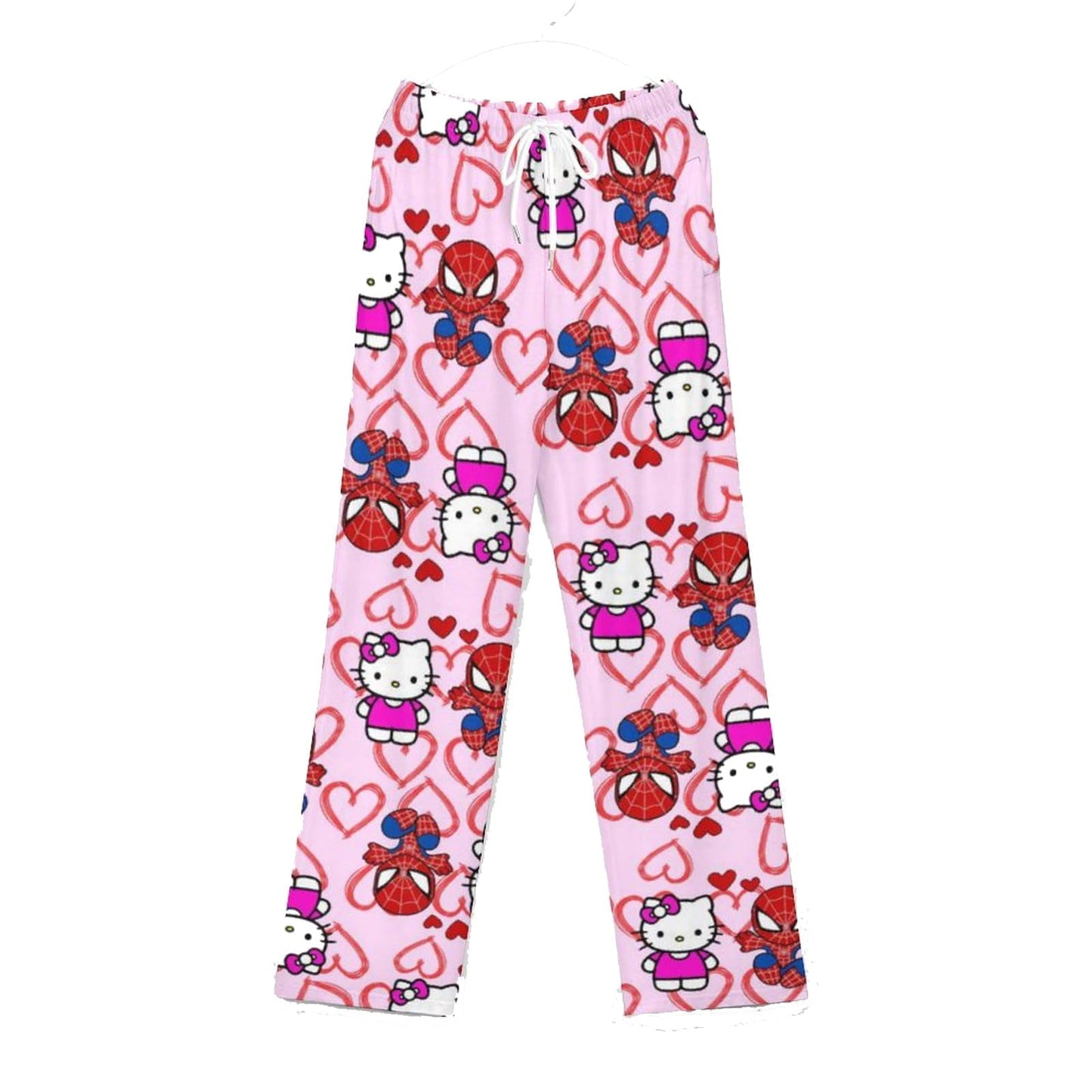 Spider man and hello kitty pajama pants (summer material)(خامة صيفية)