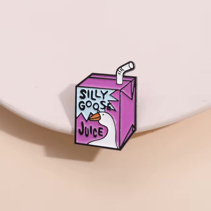 Silly goose juice Enamel Pin