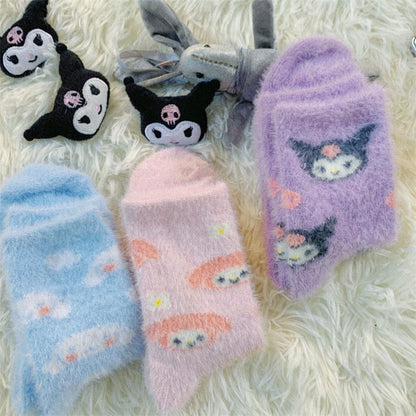 Hello kitty fuzzy socks