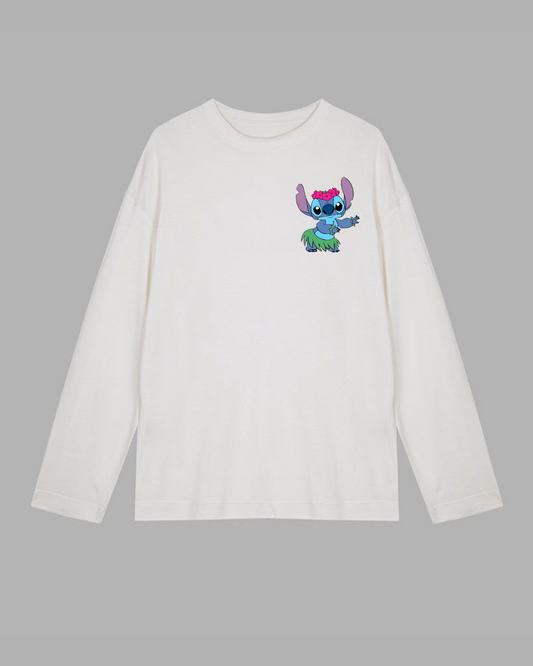 Dancing Stitch Long Sleeve Cotton T-shirt