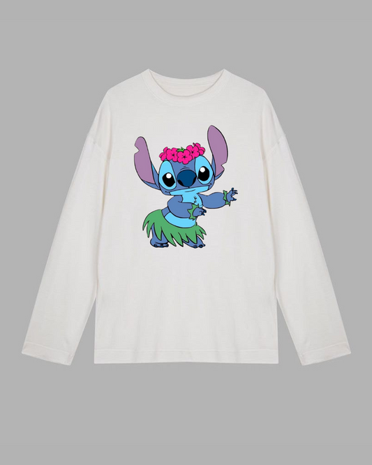 Dancing Stitch Long Sleeve Cotton T-shirt