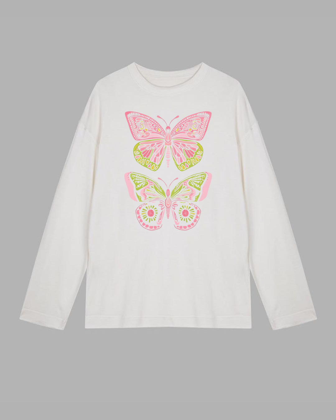 Butterfly Long Sleeve Cotton T-shirt