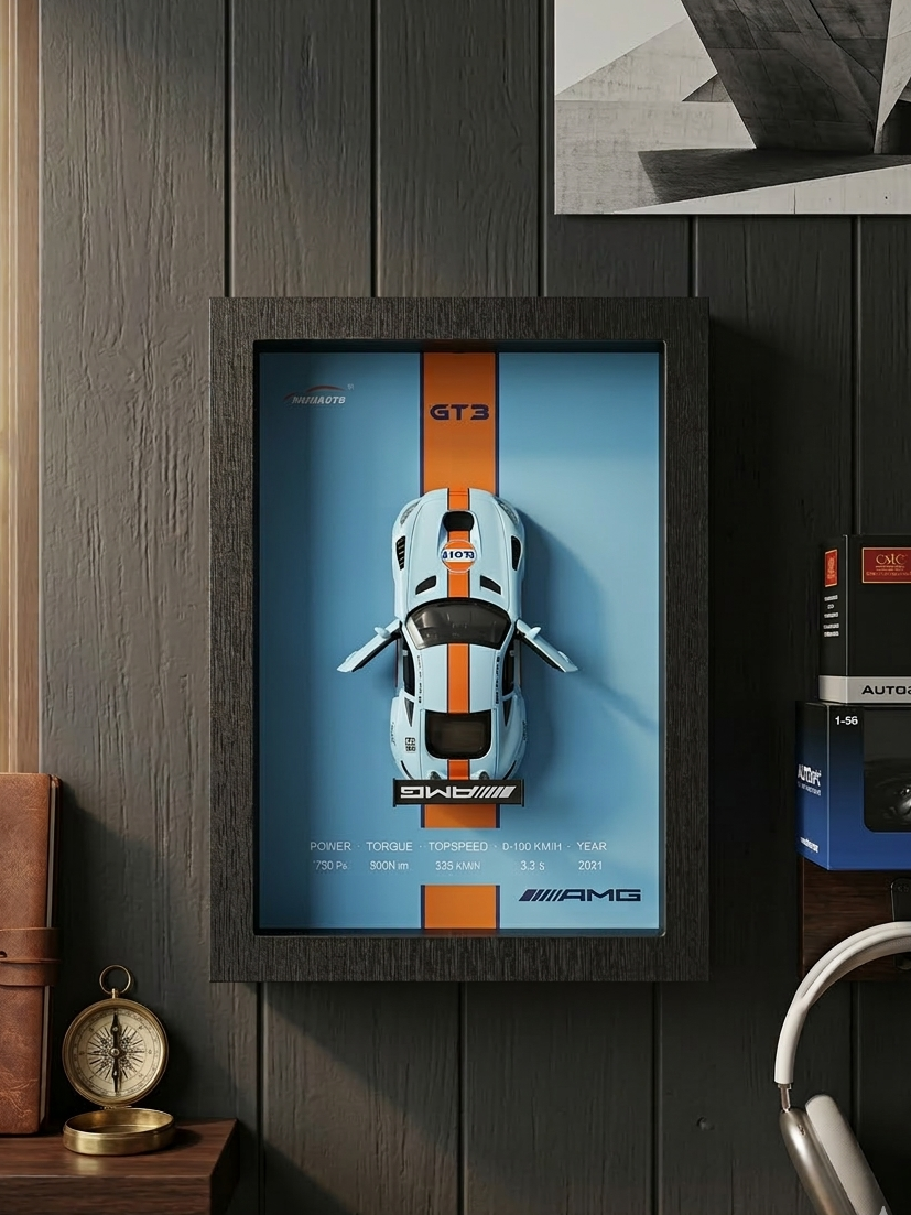 Mercedes - AMG GT3 – 3D Framed Diecast Wall Art (32cm x 23cm)