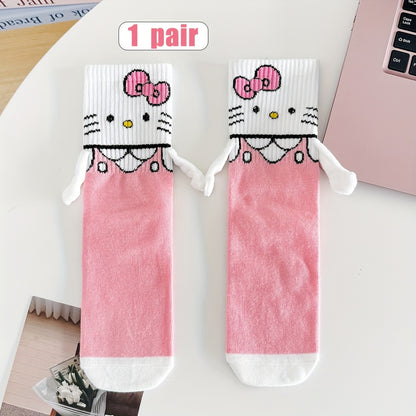 Holding hands Hello kitty socks