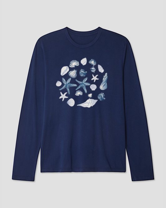 seashells Long Sleeve Cotton T-shirt
