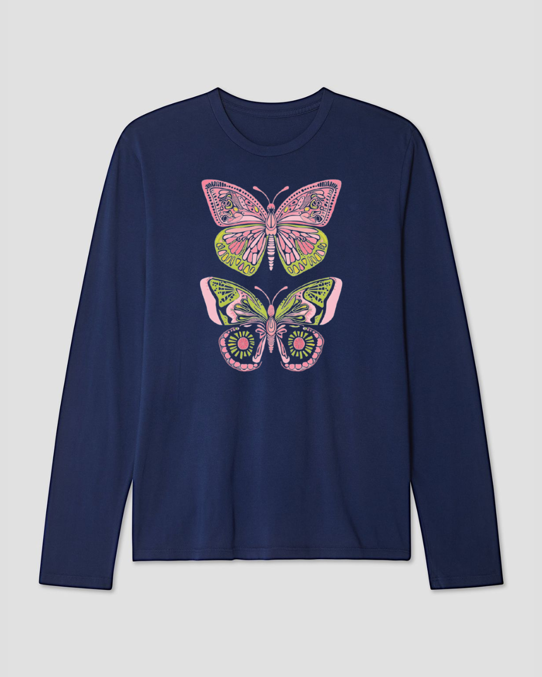 Butterfly Long Sleeve Cotton T-shirt