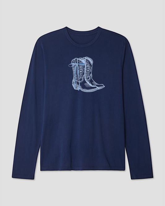 cowboy boots Long Sleeve Cotton T-shirt