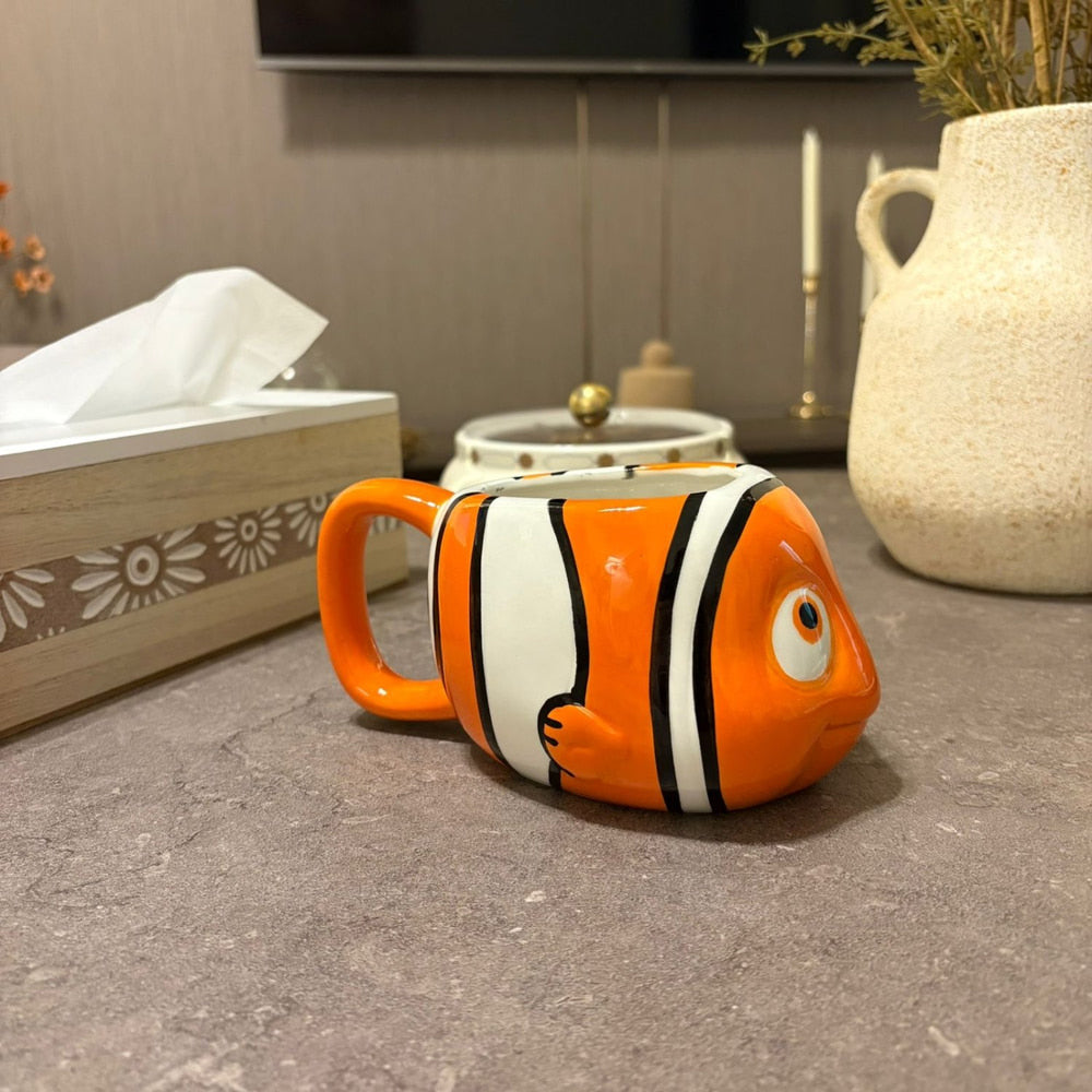 3D Sculpted Clownfish Nimo Ceramic Mug - Pinky Promise