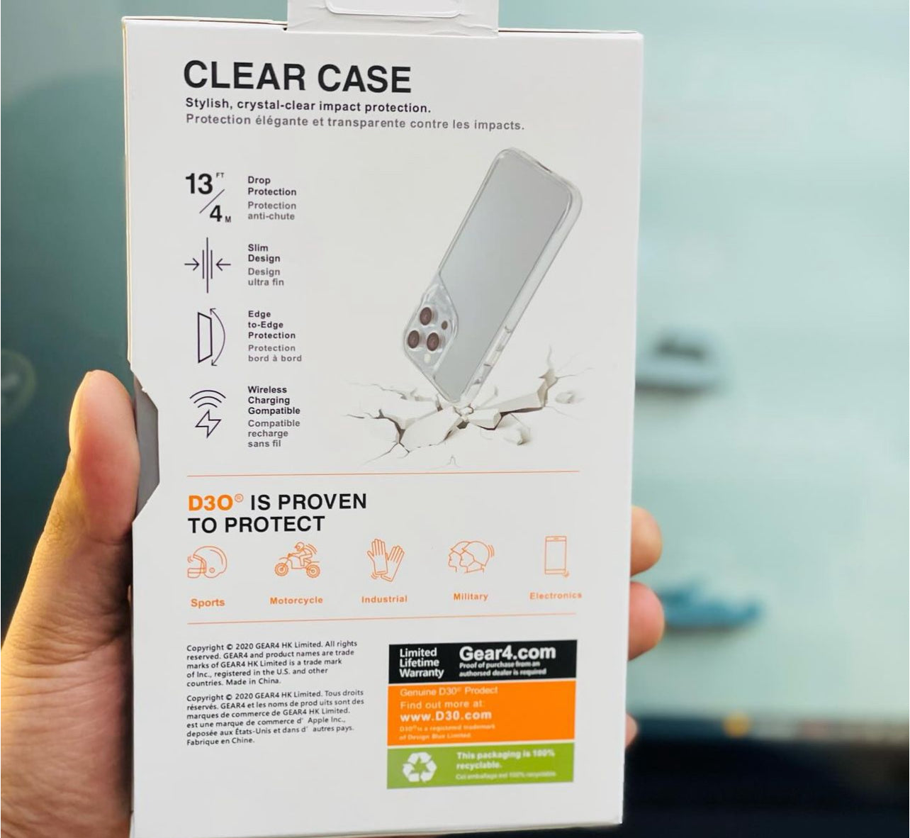 Clear protective phone case