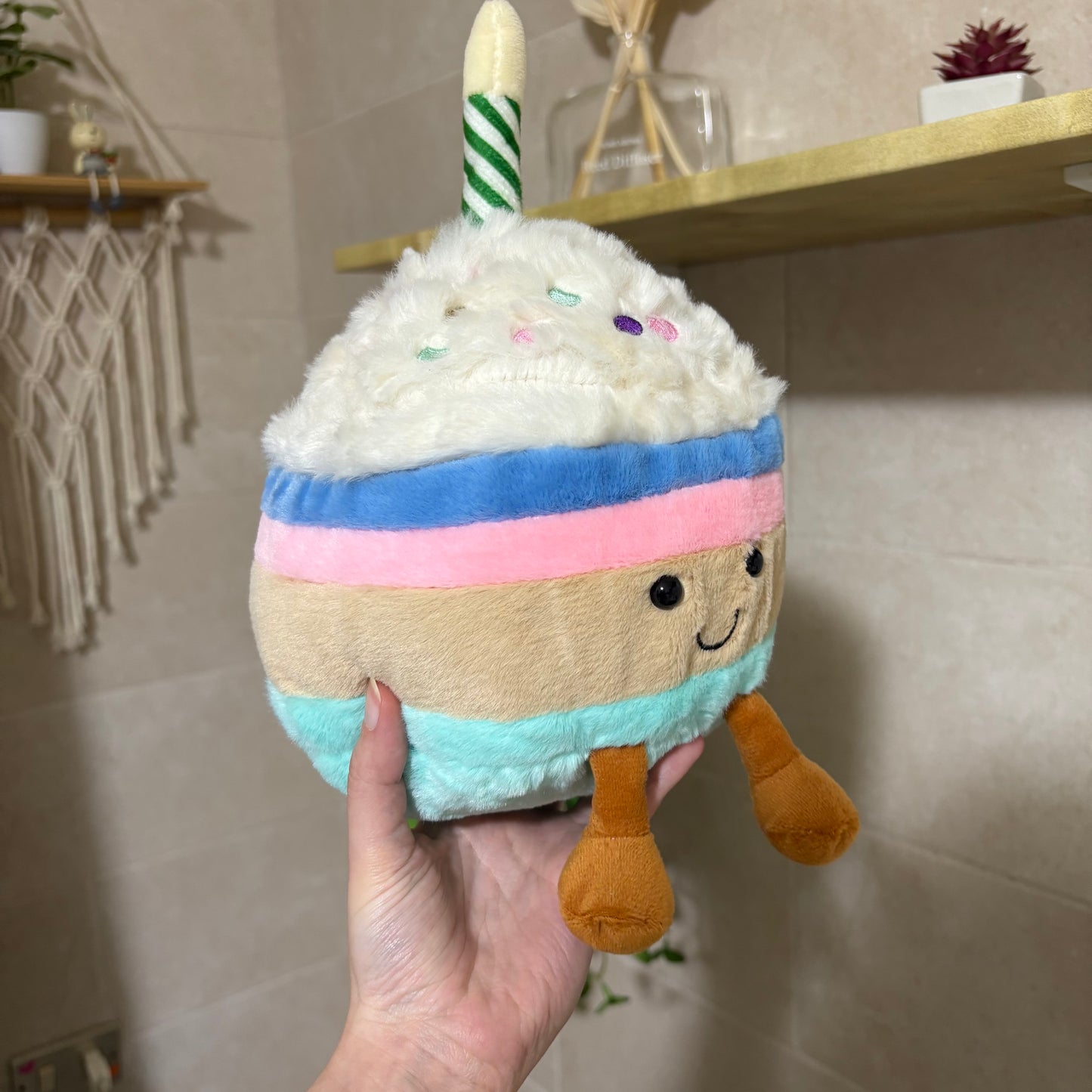 birthday cake plush toy - 25 cm
