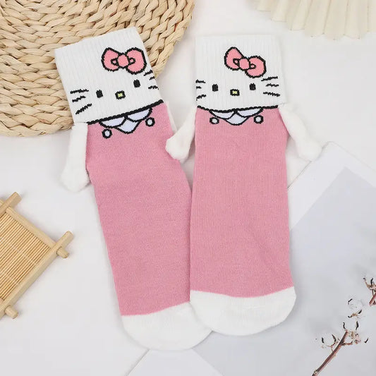 Holding hands Hello kitty socks