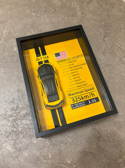 Chevrolet Camaro ZL1 1LE – 3D Diecast Wall Art Display - 32cm x 23cm