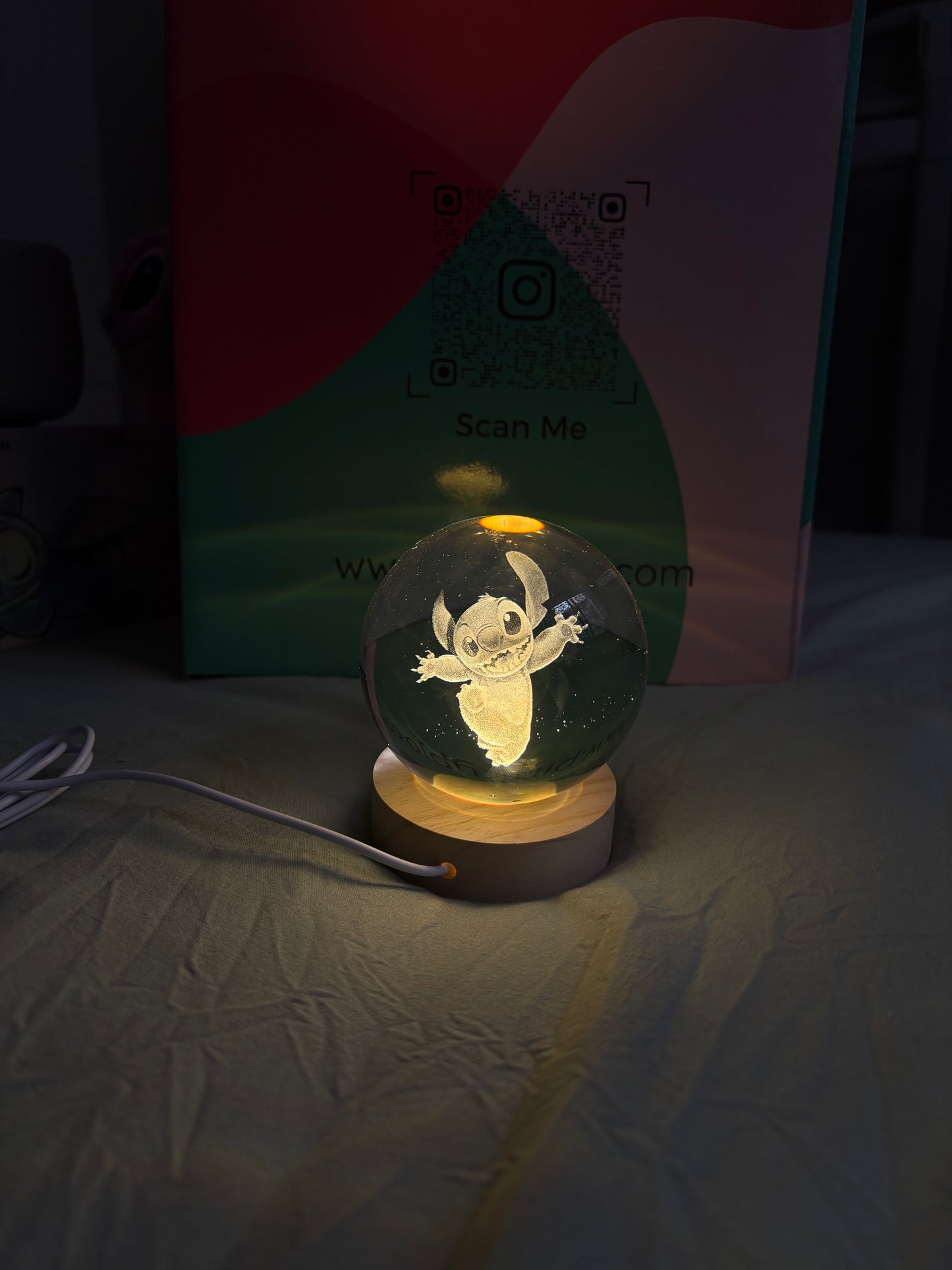 Stitch glowing up crystal ball