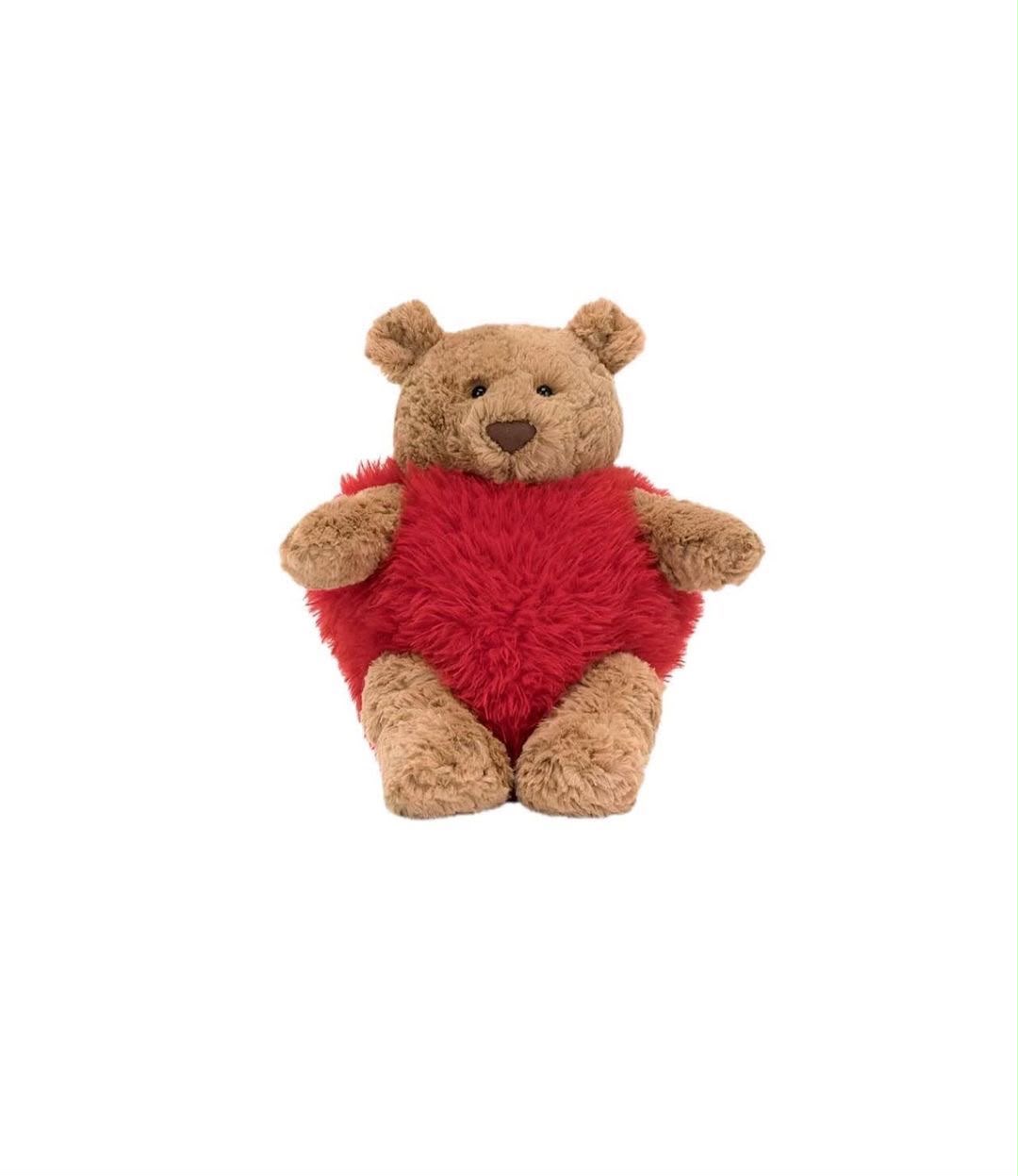 Bear in a heart outfit plush - 26 cm