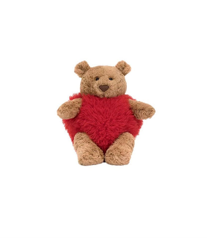 Bear in a heart outfit plush - 26 cm