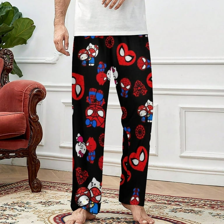 Spider man and hello kitty pajama pants (summer material)(خامة صيفية)