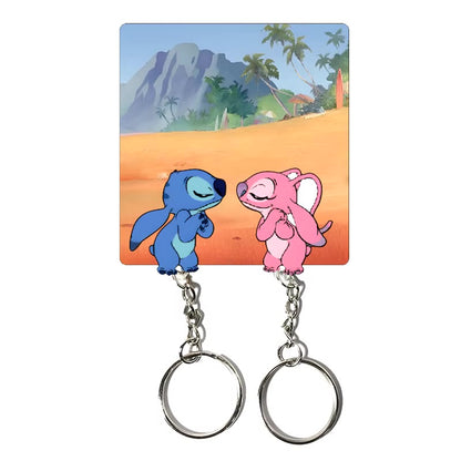Stitch and angel keychain holder