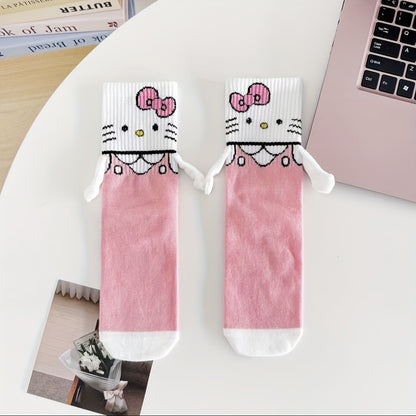 Holding hands Hello kitty socks