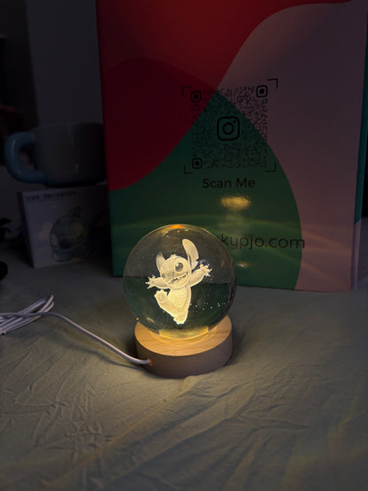 Stitch glowing up crystal ball