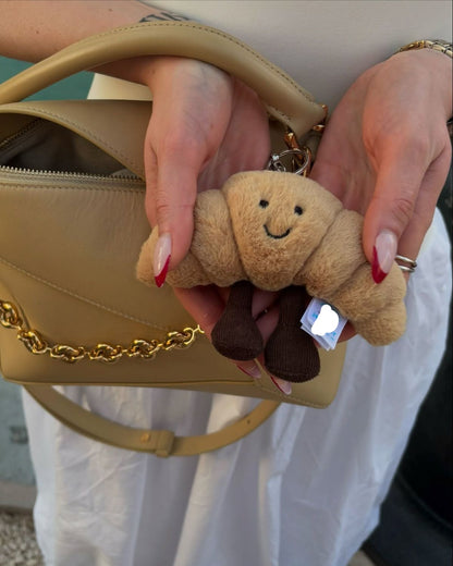 Cute Plush Croissant Bag Charm & Keychain - 10 cm