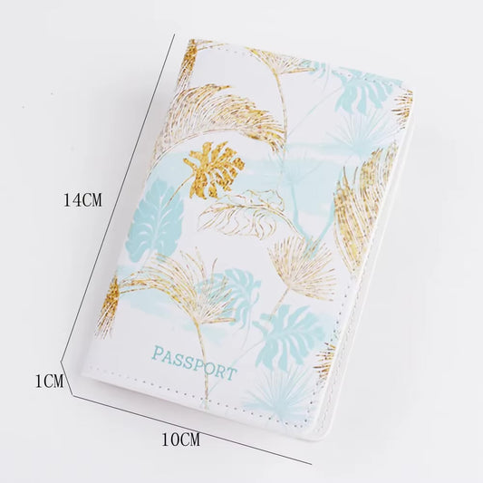 Blue and gold passport cover