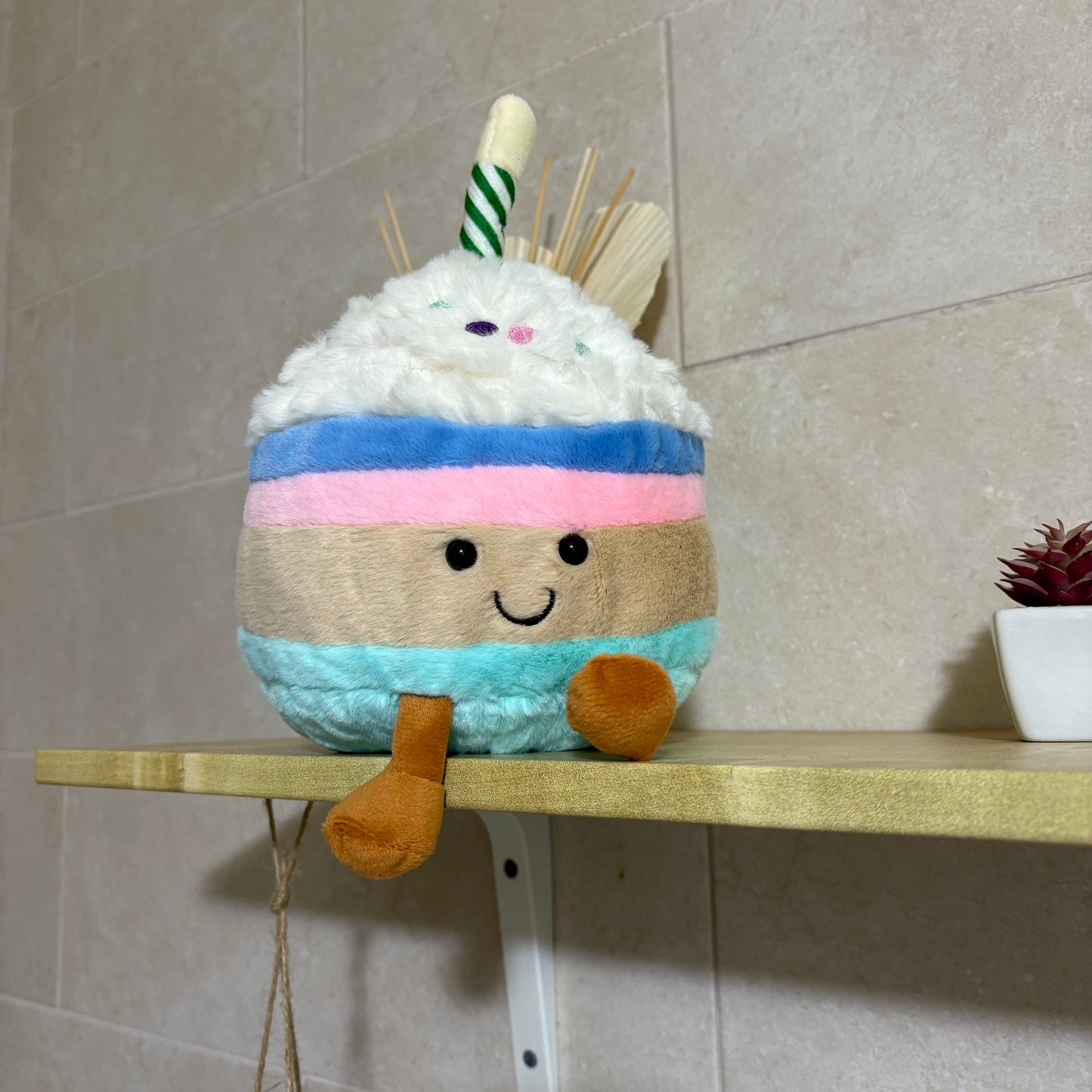 birthday cake plush toy - 25 cm