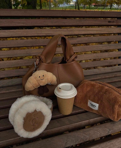 Cute Plush Croissant Bag Charm & Keychain - 10 cm