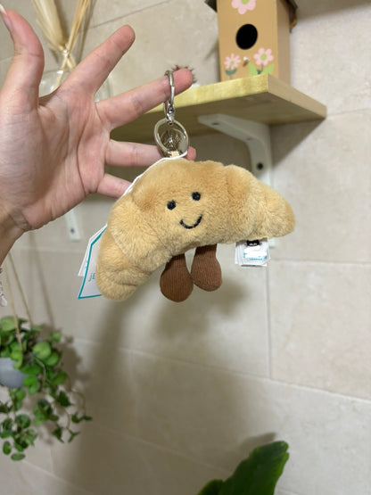 Cute Plush Croissant Bag Charm & Keychain - 10 cm