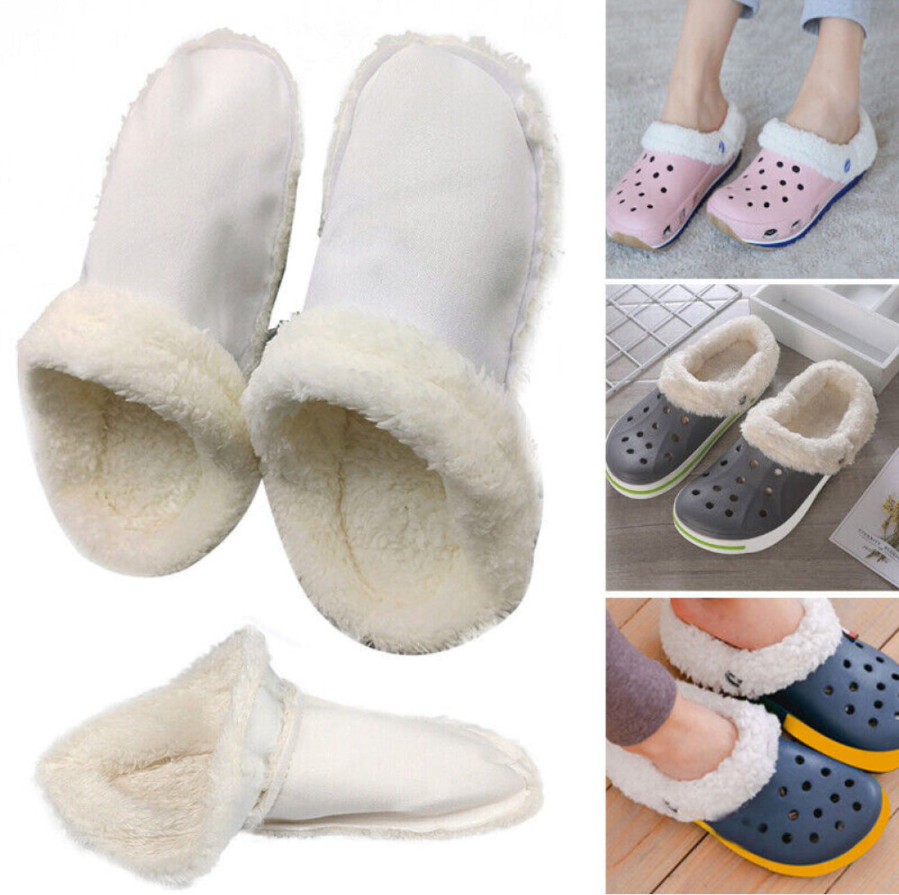 Cozy Winter Warmer Inserts for Rubber Clogs – Removable & Washable