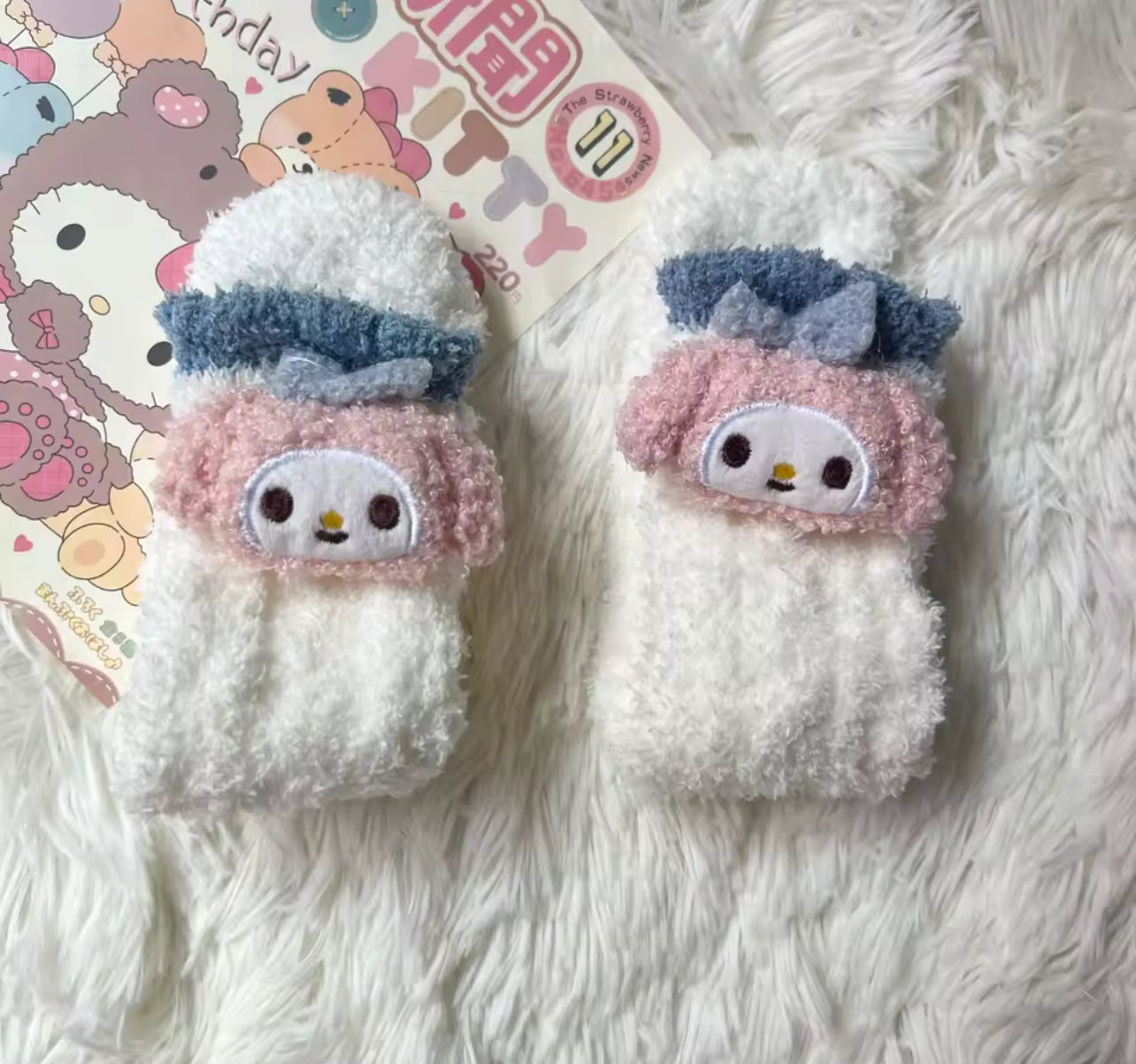 Hello kitty fuzzy socks