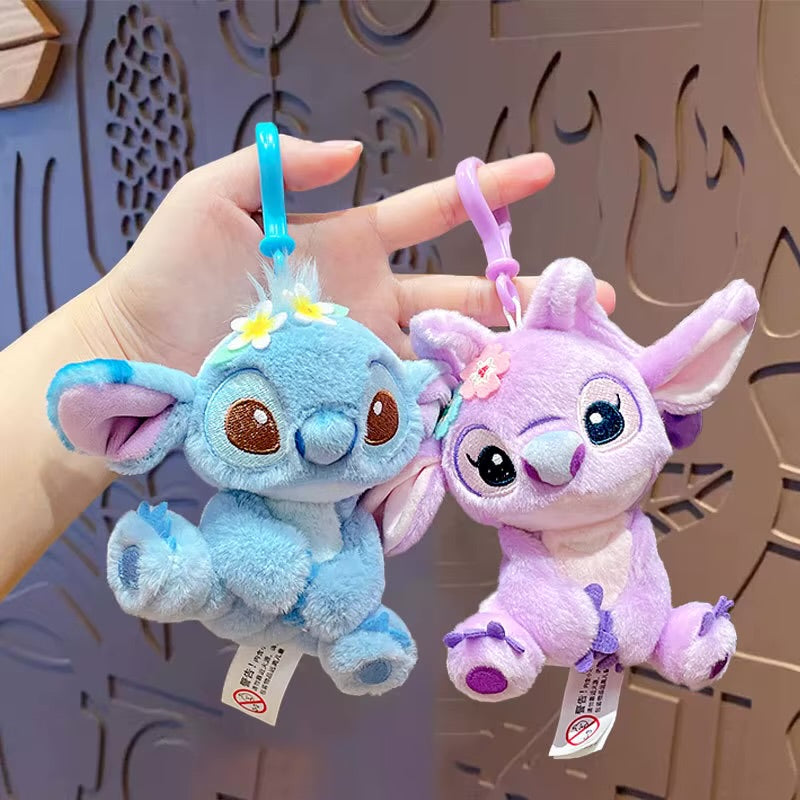 Stitch and angel Plush keychains