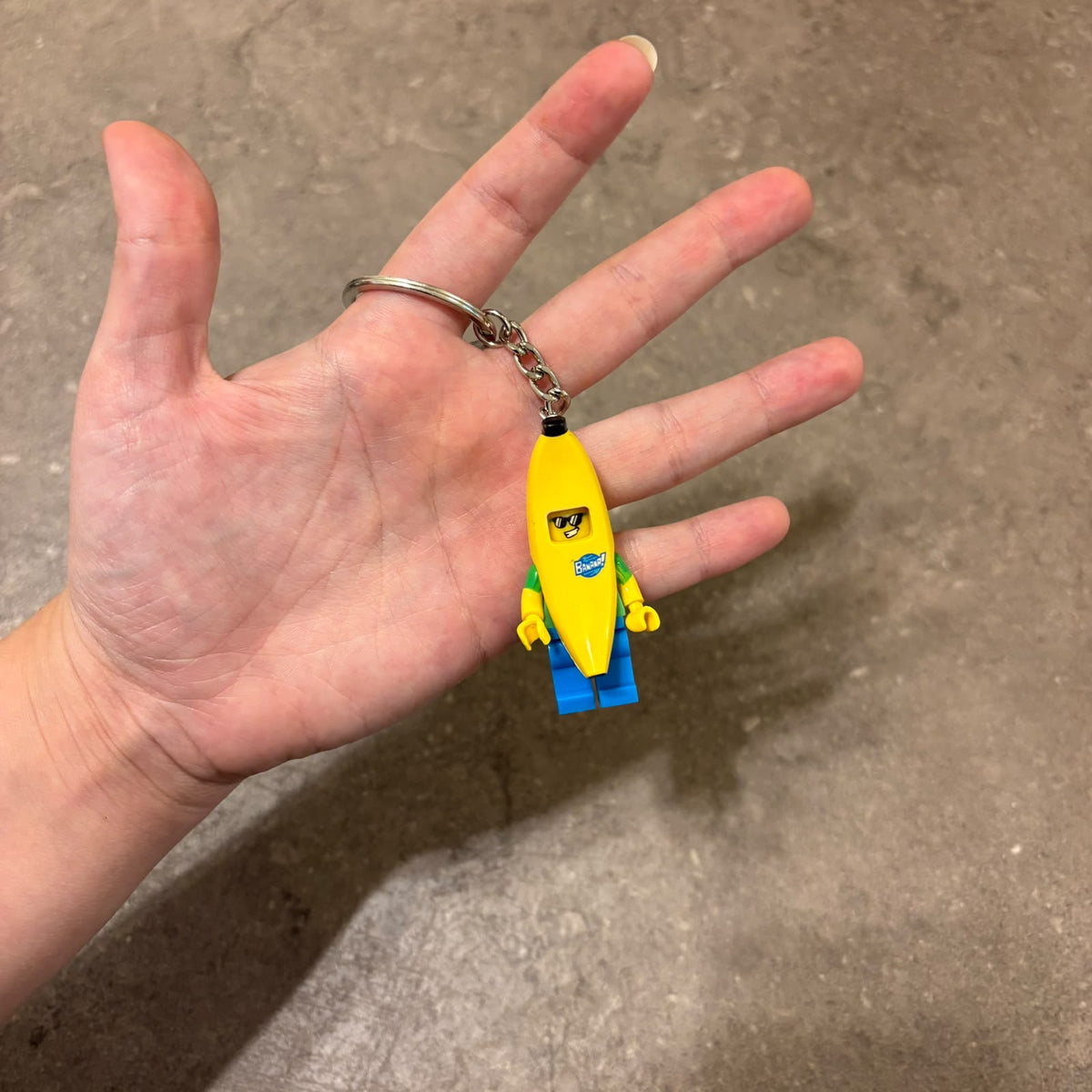 Banana Suit Mini Figure Keychain – Cool Sunglasses Banana Costume Guy Keyring & Bag Charm