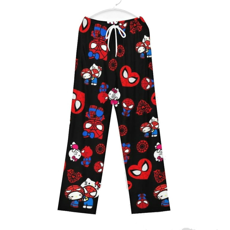 Spider man and hello kitty pajama pants (summer material)(خامة صيفية)