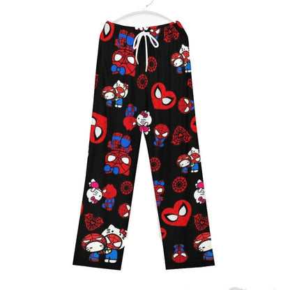 Spider man and hello kitty pajama pants (summer material)(خامة صيفية)