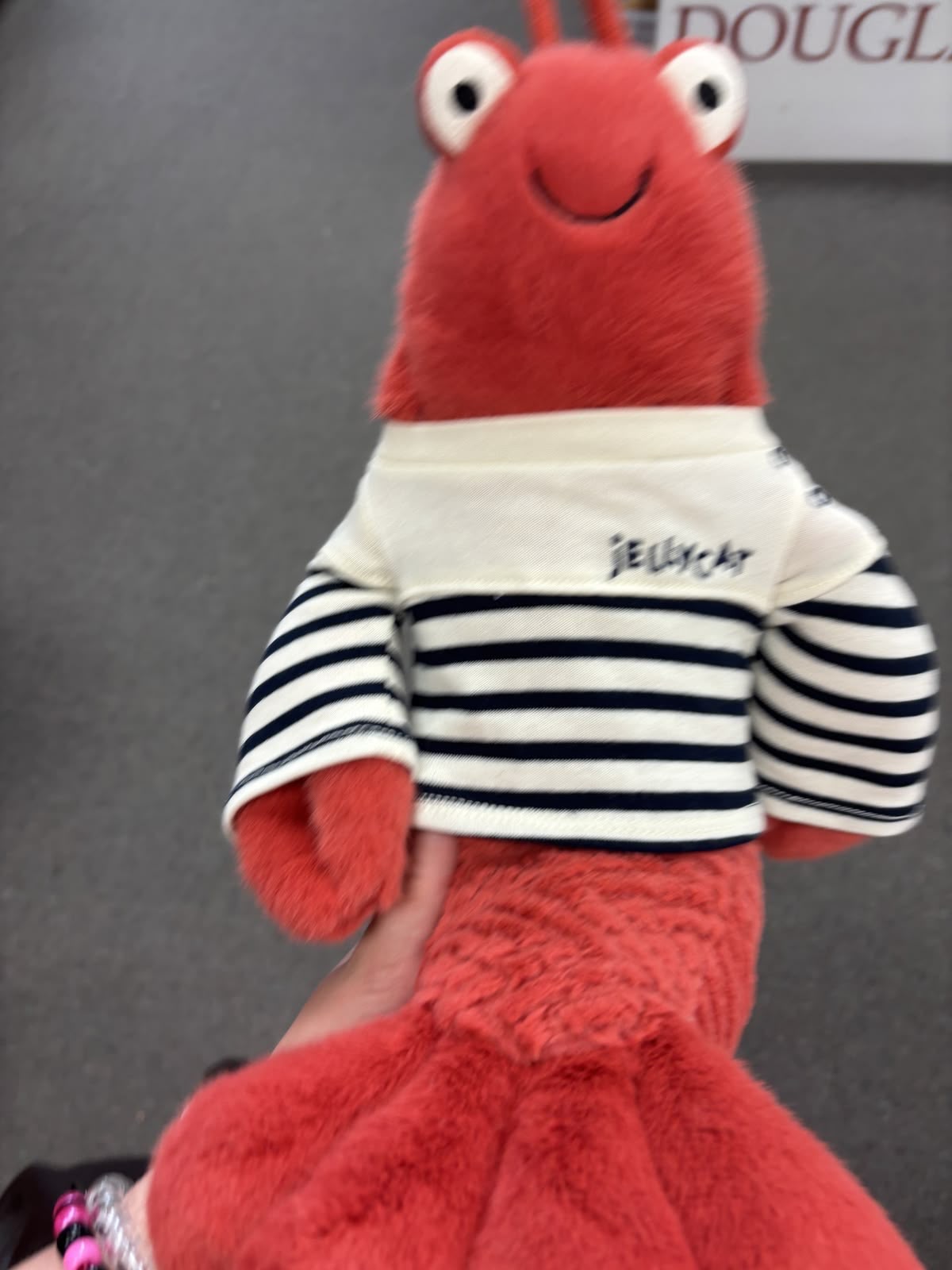 Cute Red Lobster Plush Toy – Soft Lobster Plushie in Striped Sailor Shirt - 30 cm