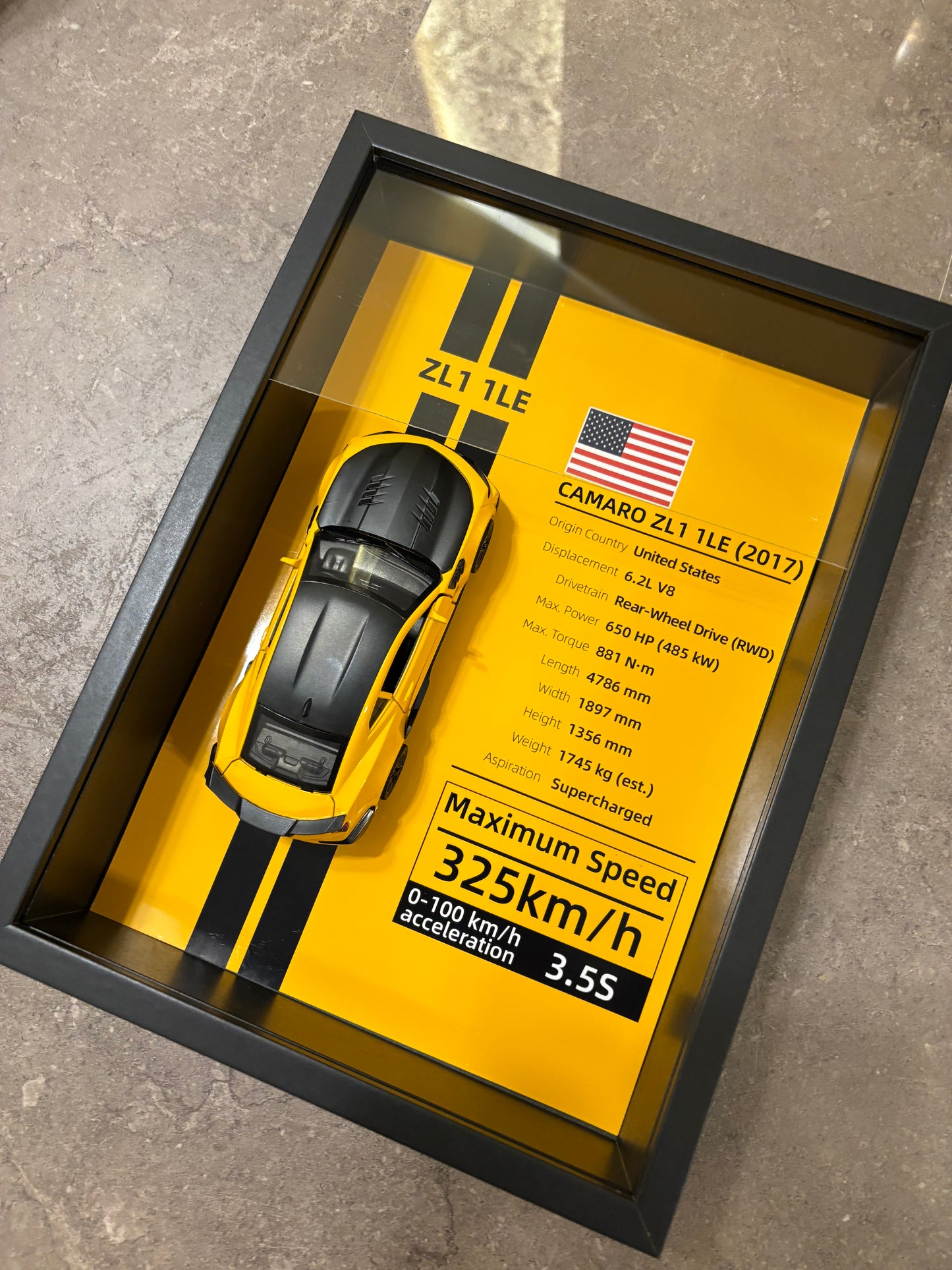 Chevrolet Camaro ZL1 1LE – 3D Diecast Wall Art Display - 32cm x 23cm