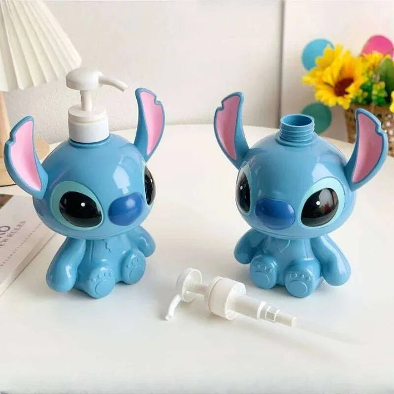 Cute Stitch Soap Dispenser – 750ml Plastic Pump Bottle for Bathroom & Kitchen