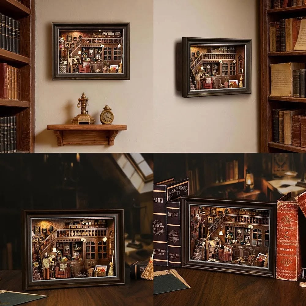 DIY Harry Potter Secret Attic Miniature Kit – 3D Light-Up Wall Frame Nook Craft