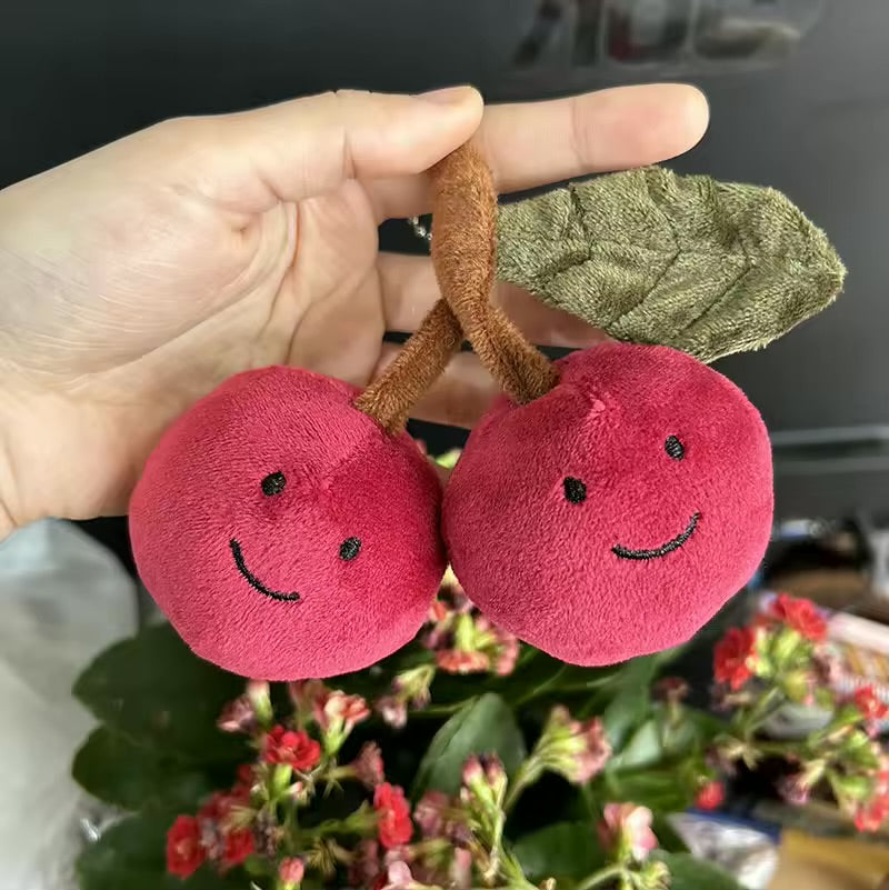 Cherries plush keychains