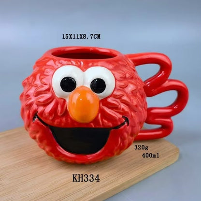 Elmo Sculpted Ceramic Mug – Red Monster Novelty Coffee Cup