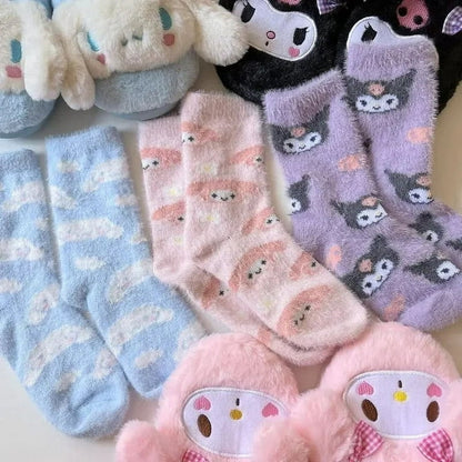 Hello kitty fuzzy socks